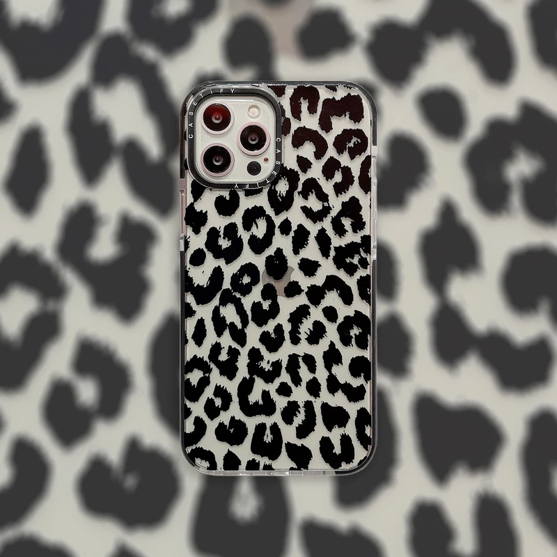 

INS Art Retro Pink Leopard Phone Case For iPhone 13 12 11 Pro Max XR X XS Max 7 8 Plus SE 2020 Cases Clear Silicone Soft Cover