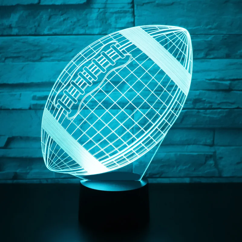 Светодиодный ночсветильник для регби 7 цветов лампа украшения дома потрясающая