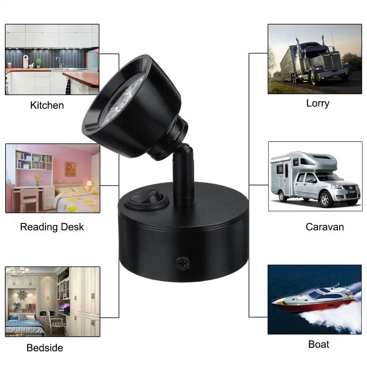 12 24v led spot light rv interior lights bedside kitchen cabinet wall lamp 3w for truck boat free global shipping