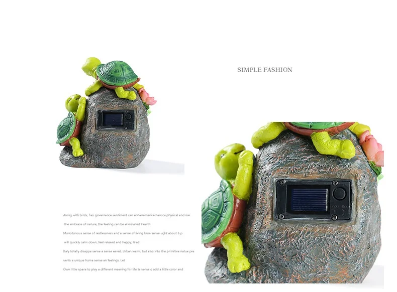 

European style solar lamp outdoor cartoon turtle modeling landscape lamp resin home decoration