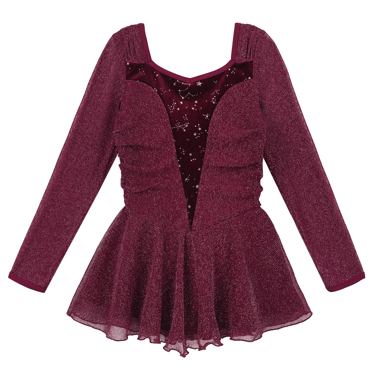 TiaoBug детское платье для девочек серебряное блестящее вельветовое с длинными