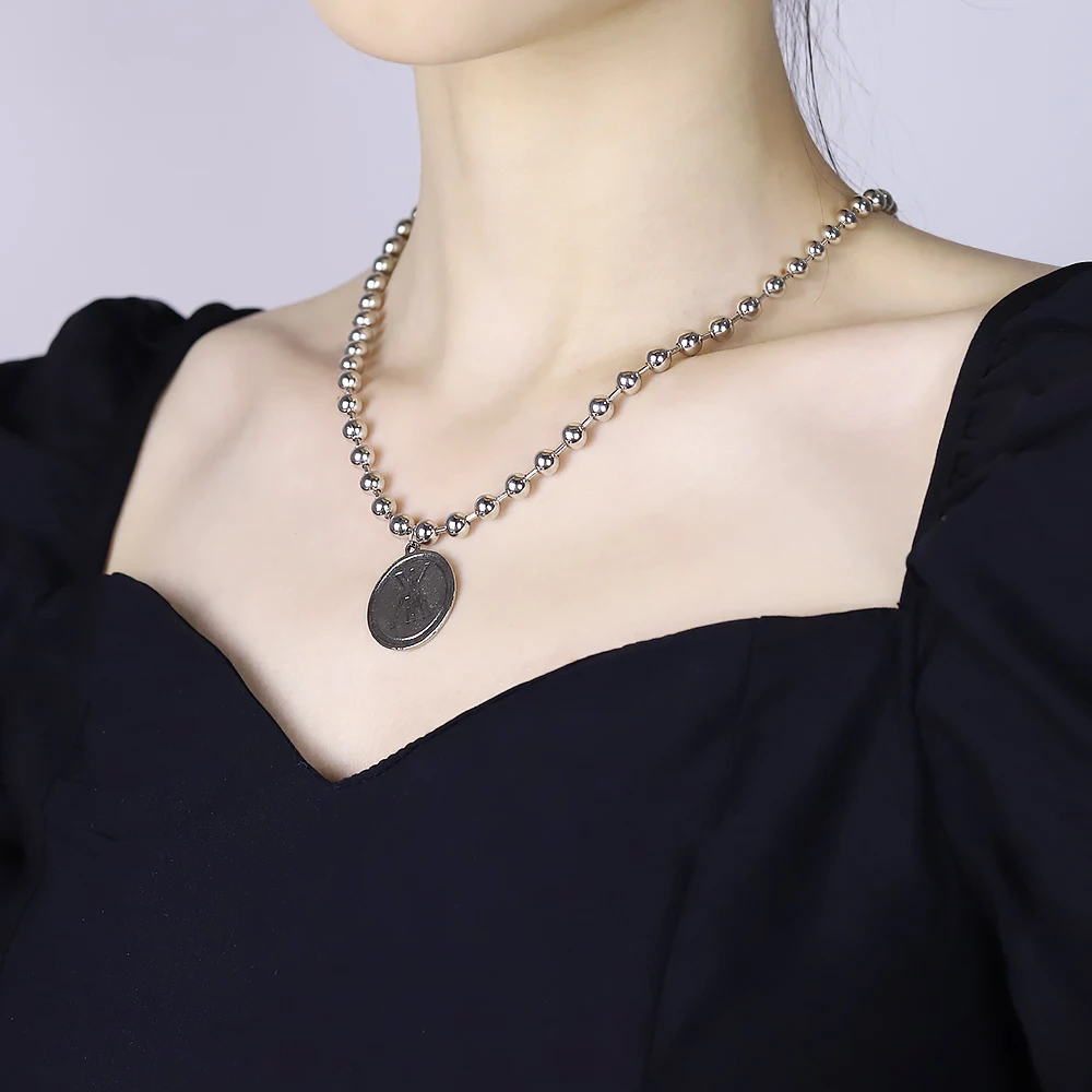 

Ins Harajuku Style Hip-hop Medallion Pendant Necklace Sweater Chain Hipster Jump Di Fashion Men's and Women's Accessories