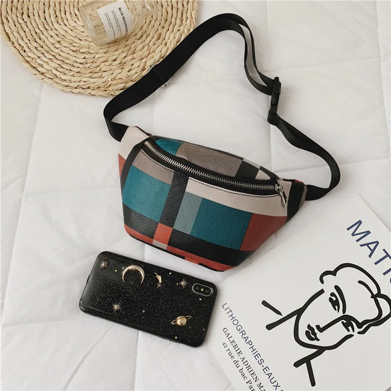 2019 Новый Модный комплект в клетку с поясом экокожа (полиуретан) один на плечо