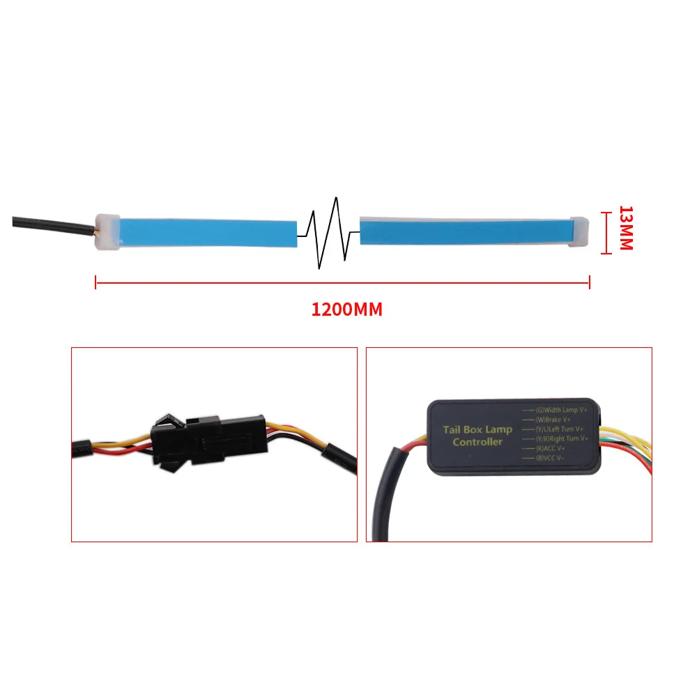 

Trunk Strip Light 1.2M LED Tailgate Turn Signal Flow Type 6000K 4 Color