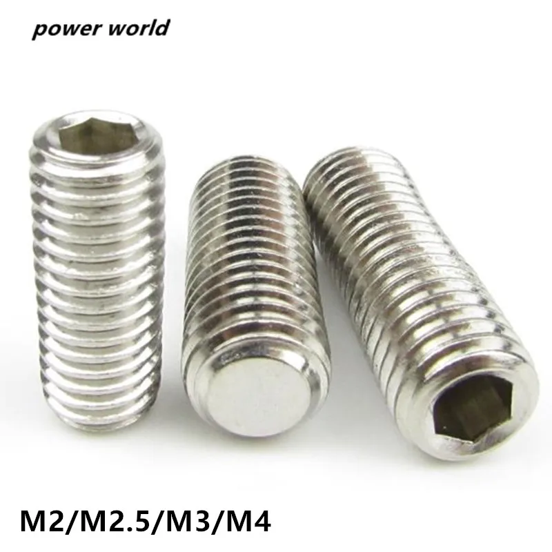 M2/M2.5/M3/M4 304 Безголовый болт из нержавеющей стали Внутренняя шестигранная розетка