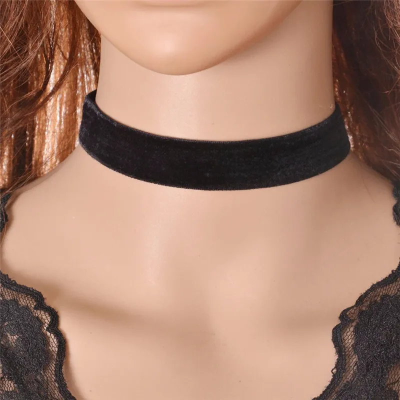 Модное женское золотое бархатное ожерелье цепочка в стиле панк черный чокер из