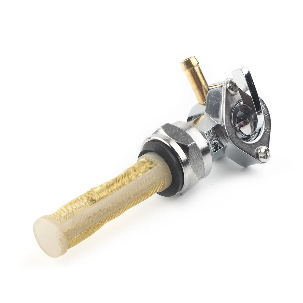 

Fuel Valve for Harley Chrome Petcock Right Outlet Spigot for Big Twin Sportster Custom tanks w/ 22mm metric petcocks 13/16