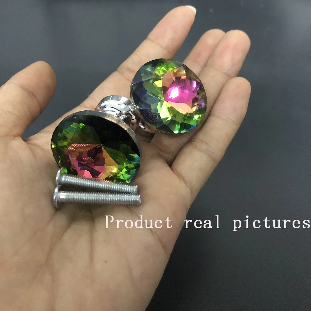 Ручка для мебели цветная хрустальная ручка стеклянная шкафа выдвижная дома