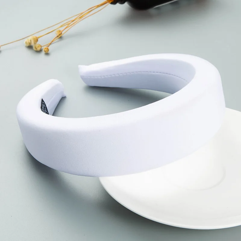 Разноцветные толстые мягкие повязки на голову женские широкие однотонные для