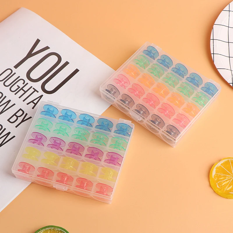 25 шт./компл. набор шпулек Стандартный красочный пластиковый контейнер для