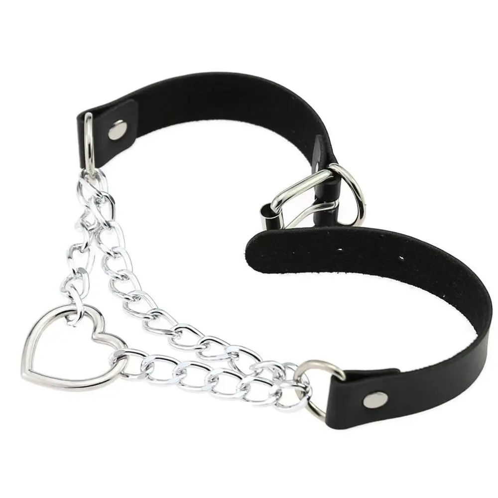 

Heart Choker Goth Neck Chain Punk Collar Necklace For Women Girl Leather Chocker Cosplay Jewelry Grunge Harajuku Accessories