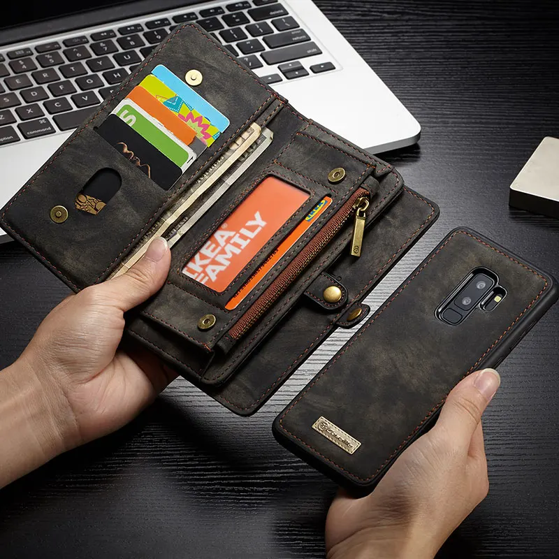 Роскошный чехол me из натуральной кожи для samsung Galaxy S8 S9 S10 Plus E 5G A70 A50 A40 Note 10 9 8 откидной Магнитный чехол-кошелек для телефона