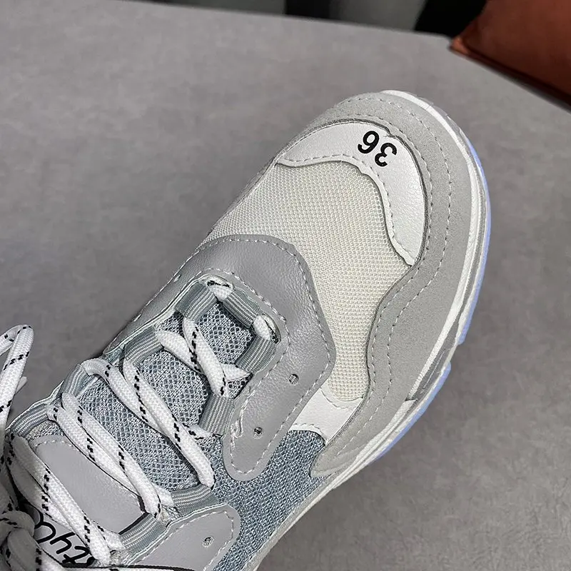 

New Chunky Sneakers Women Designer Platform Shoes Female Basket Femme Sapatos Spring Thick Bottom Lady Trainers Women Shoes