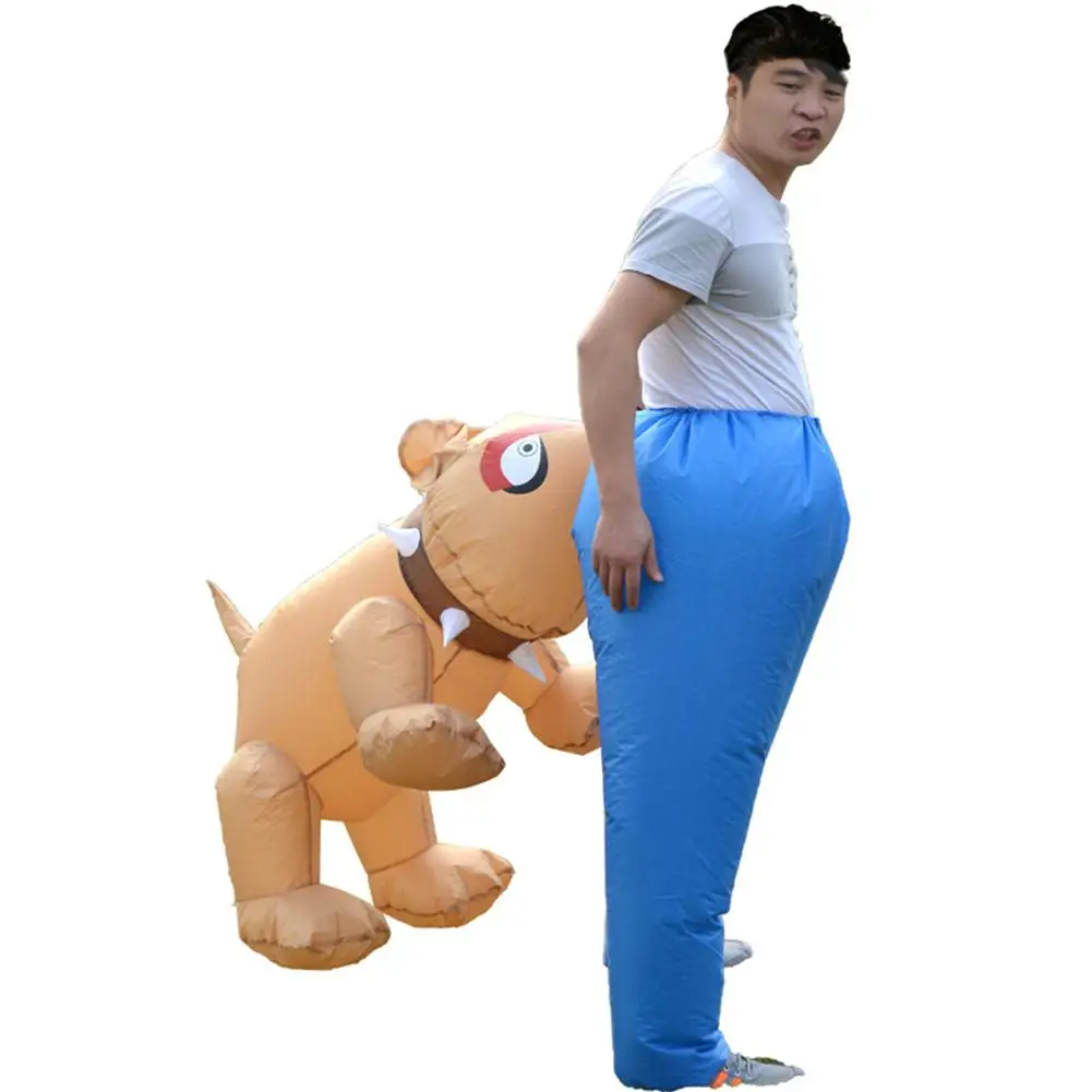 Забавный Симпатичный мультяшный надувной костюм с изображением собаки|Шутки и