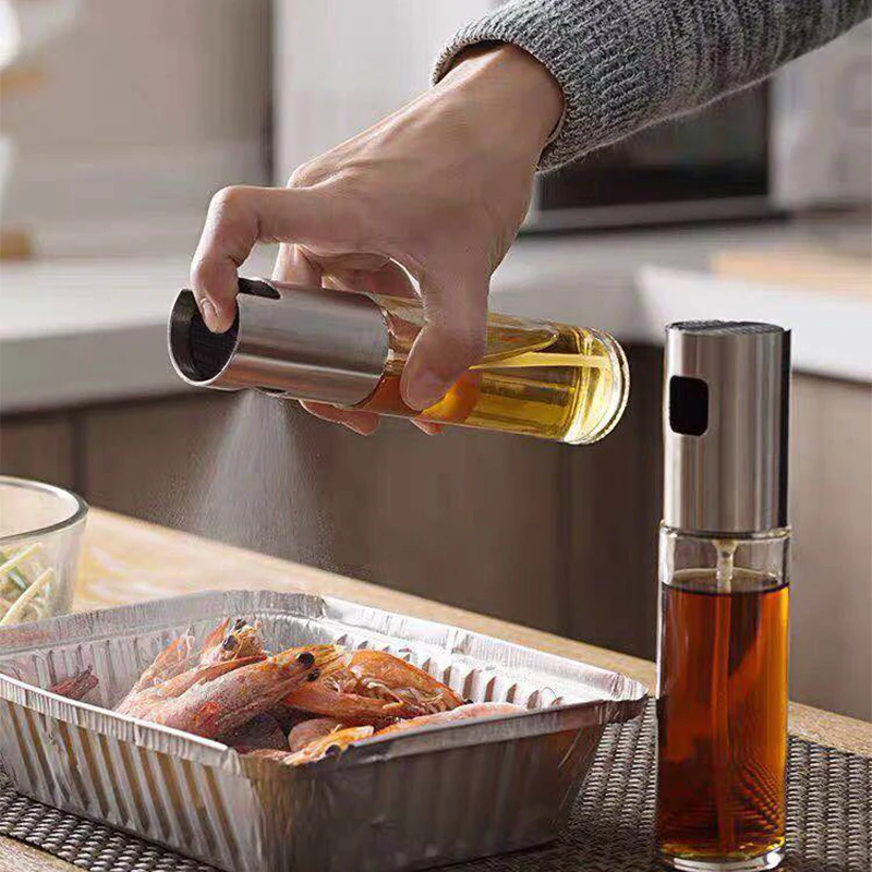 

Oil Sprayer Spray Bottle Empty Bottle Vinegar Bottle Oil Dispenser Kitchen Baking Cooking Tools Salad BBQ Cooking Glass Cookware