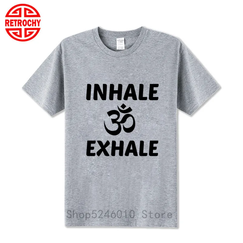 Футболки с логотипом йоги на вдохе выдохе индийский Будда Мужская футболка