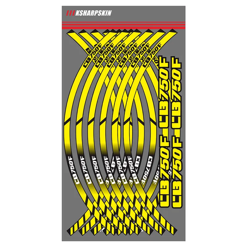 

12 X Thick Edge Outer Rim Sticker Stripe Wheel Decals For HONDA CB750F cb 750f
