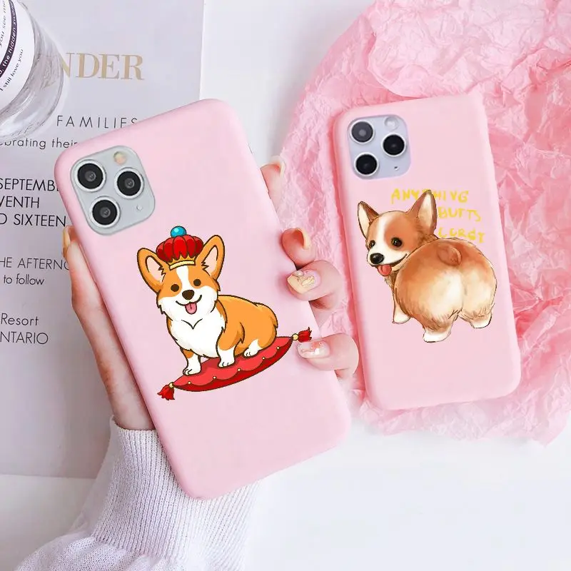 Kawaii/Милая футболка с забавным мультипликационным принтом Щенок корги собака