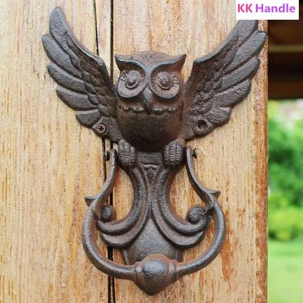 Винтажный дверной молоток чугунная сова декоративный дверная ручка из кованого