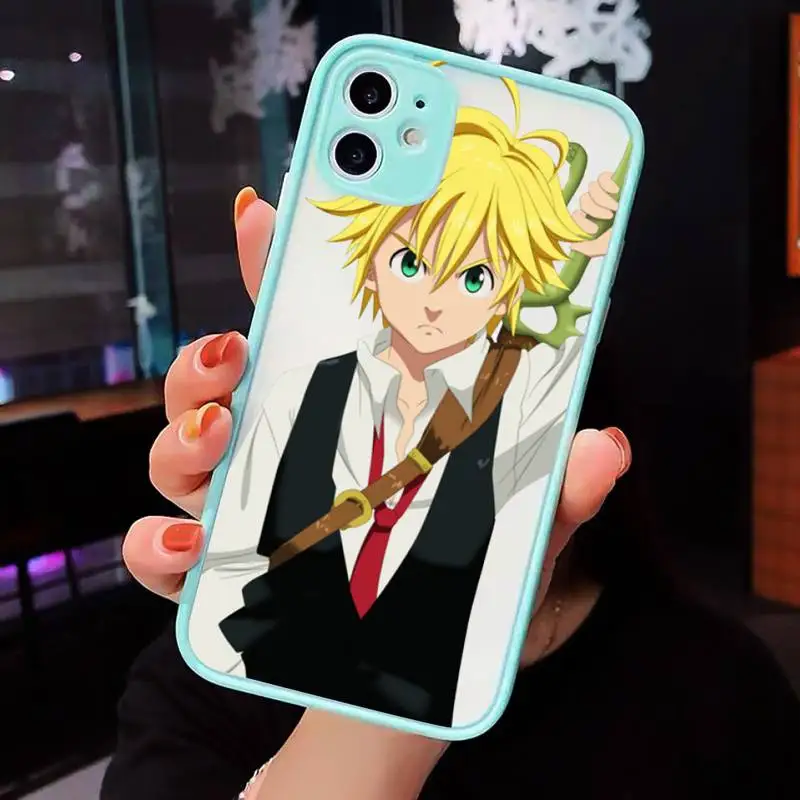 

anime seven deadly sins Phone Case For iPhone 12 11 Mini Pro XR XS Max 7 8 Plus X Matte transparent blue Back Cover