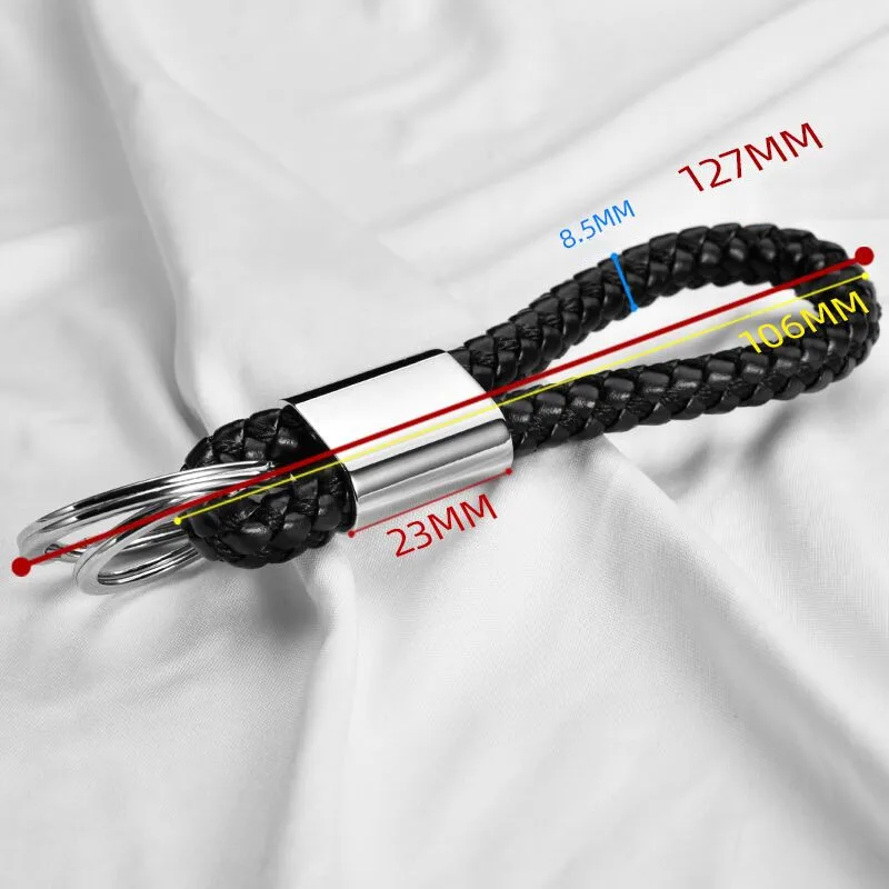 Новинка брелок из кожаной веревки для автомобиля брелки ручной работы двойной