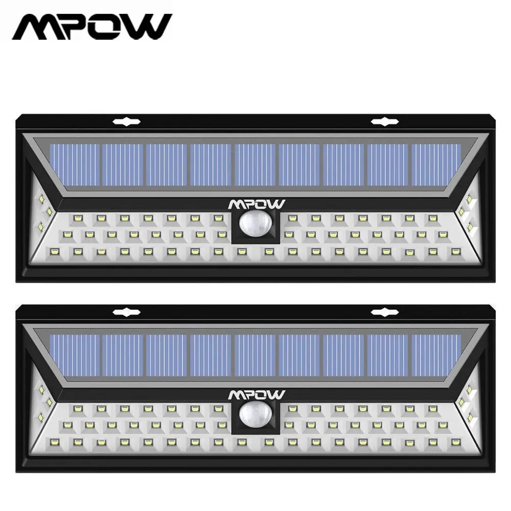 2 упак./лот MPOW 54 LED Солнечный садовый настенный светильник наружный