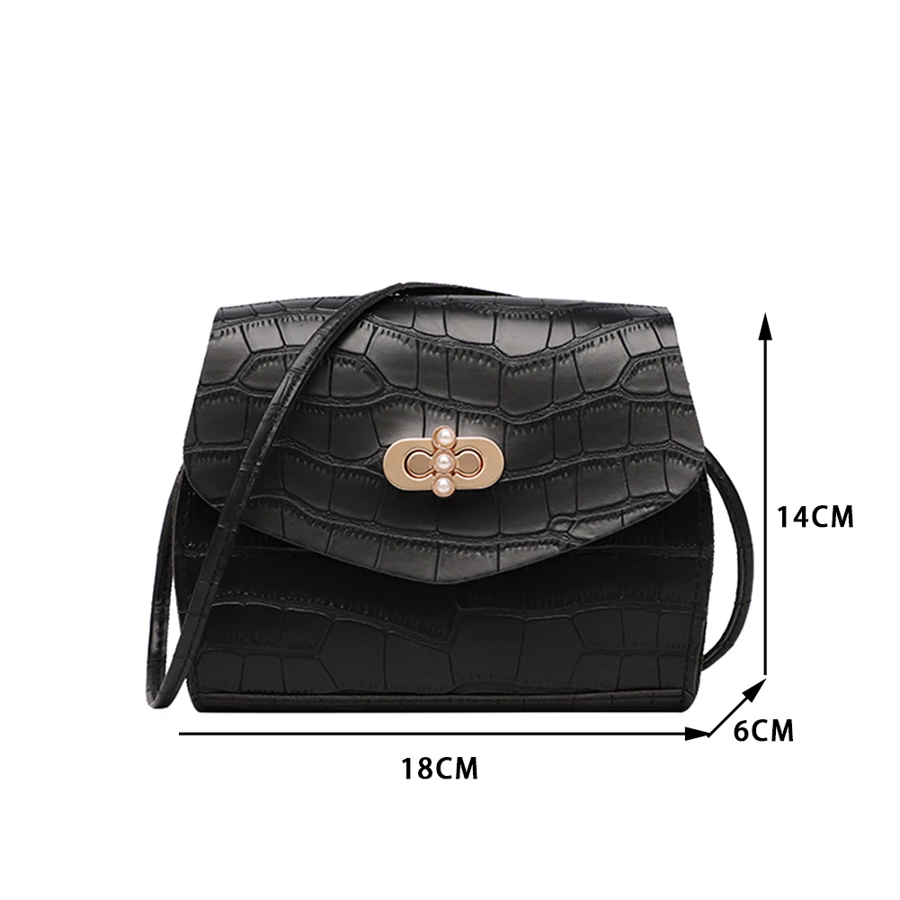 

Fashion Women PU Leather Messenger Purse Casual Alligator Pattern Shoulder Crossbody Bag Portable Solid Color Travel Handbags