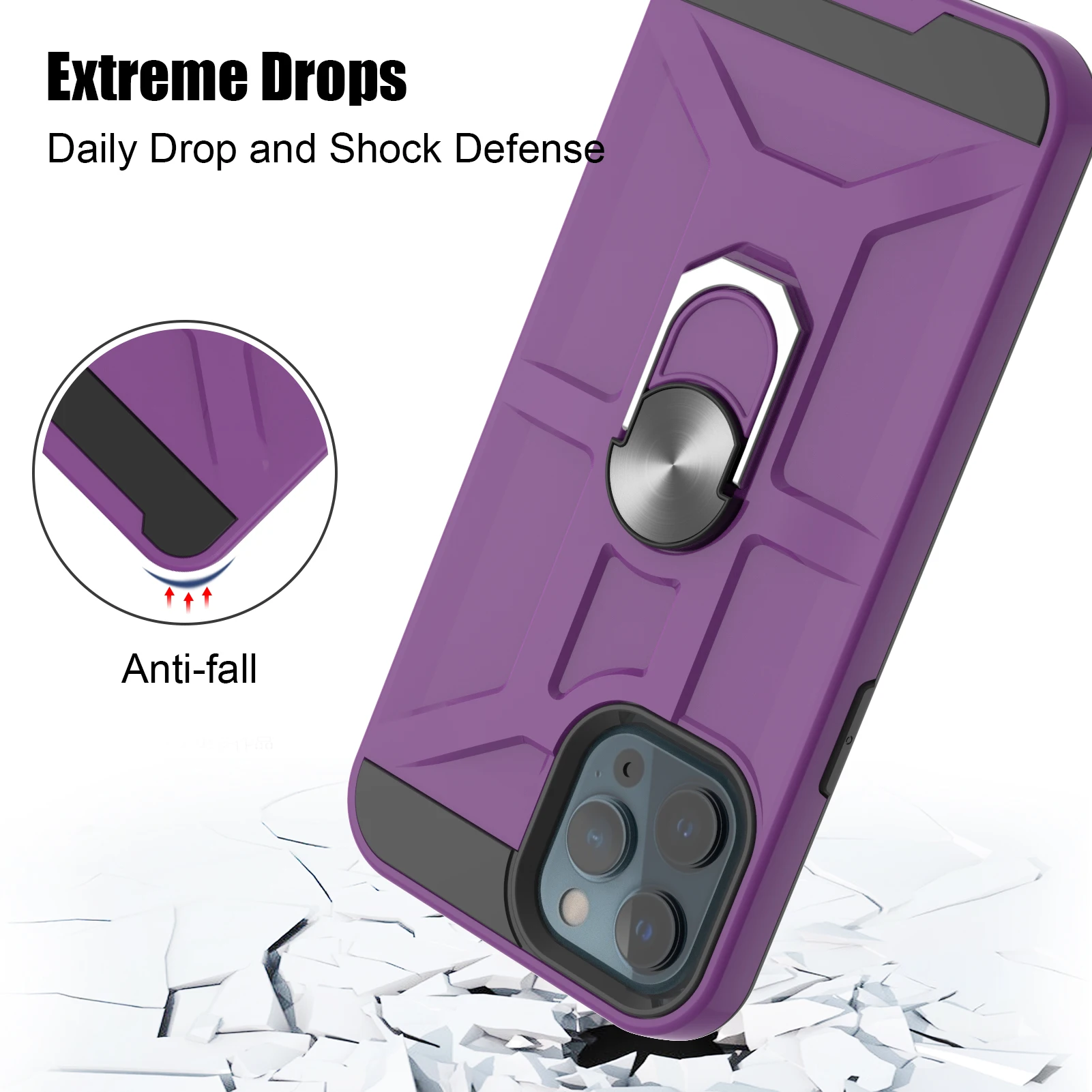 

Phone Case For iPhone 7 8 11 12 SE 2020 Plus X XS XR MAX MINI Pro Luxury Shockproof Armor Car Magnetic With Ring Bracket Cover