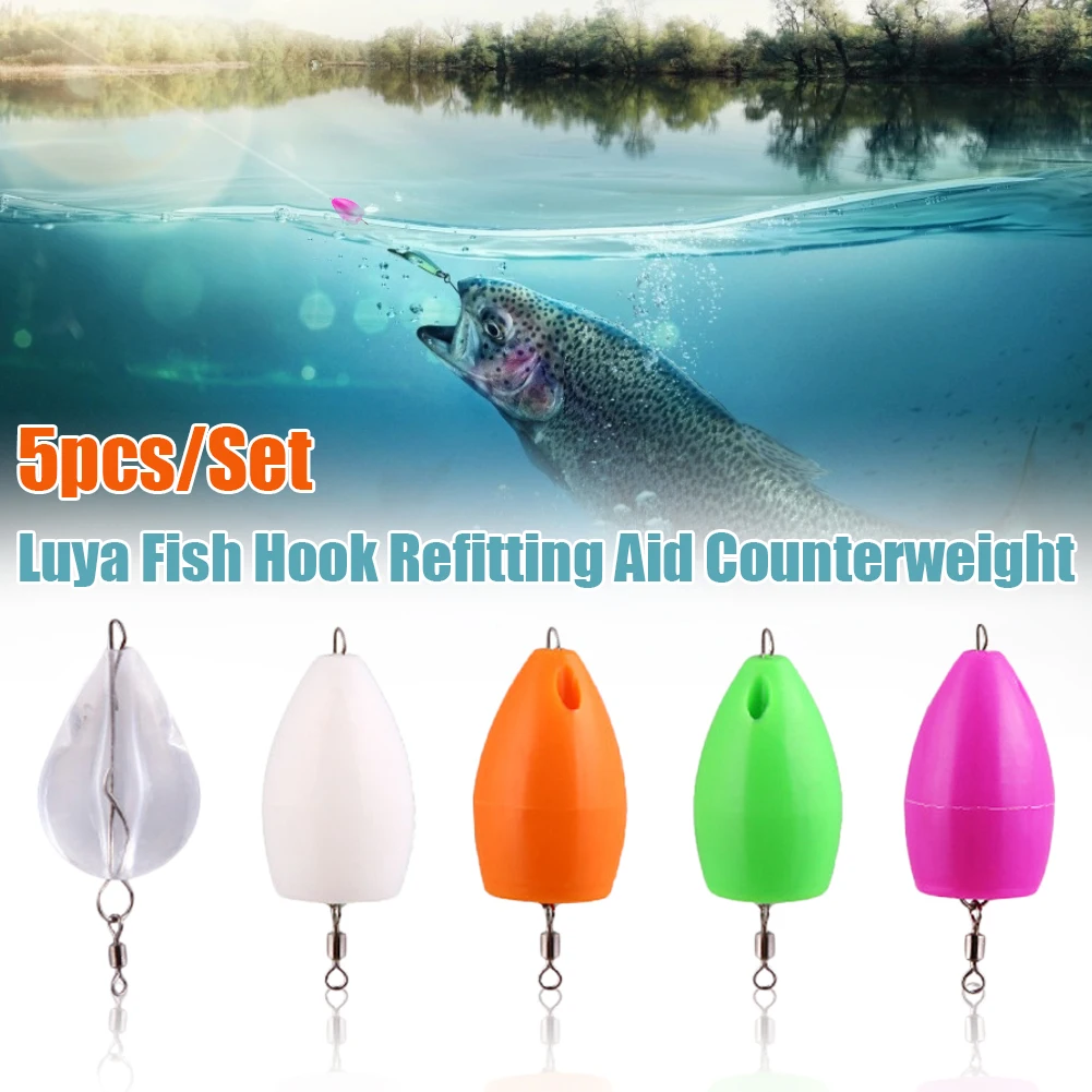 

5pcs/Set Luya Modified Thrower Pin 8-Shaped Ring Luya Remote Projection Floating and Auxiliary Device Luya Counterweight 3.5g