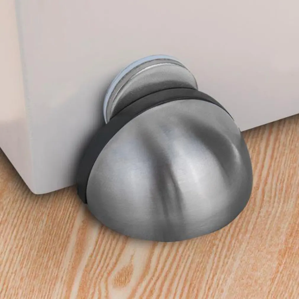 

Stainless Steel Rubber Magnetic Door Stopper Non Punching Sticker Hidden Door Holders Floor Mounted Nail-free Door Stops Hot