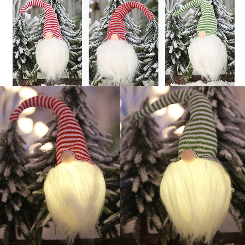 

led Christmas Tree Ornament Doll Merry Christams Decoration Home Cristmas Xmas Hanging Pendant Gifts Happy New Year Navidad Noel