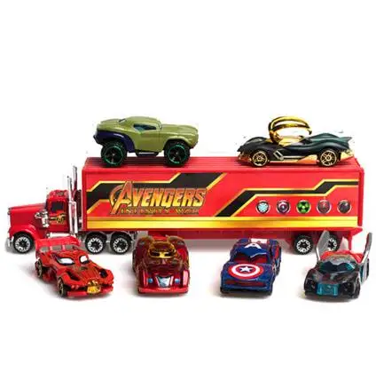 Мстители 1: 64 брелок для автомобильных ключей, набор Batman Batmobile Diecasts железа Spider-man Капитан Америка модель грузового автомобиля игрушки для Для детей - Цвет: 7pcs no box