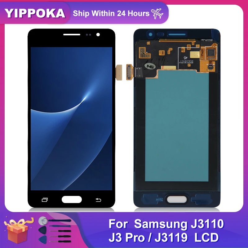 

Super AMOLED For Samsung Galaxy J3110 J3 Pro LCD Display Touch Screen Digitizer Replacement Parts For J3P J3119 Display Screen