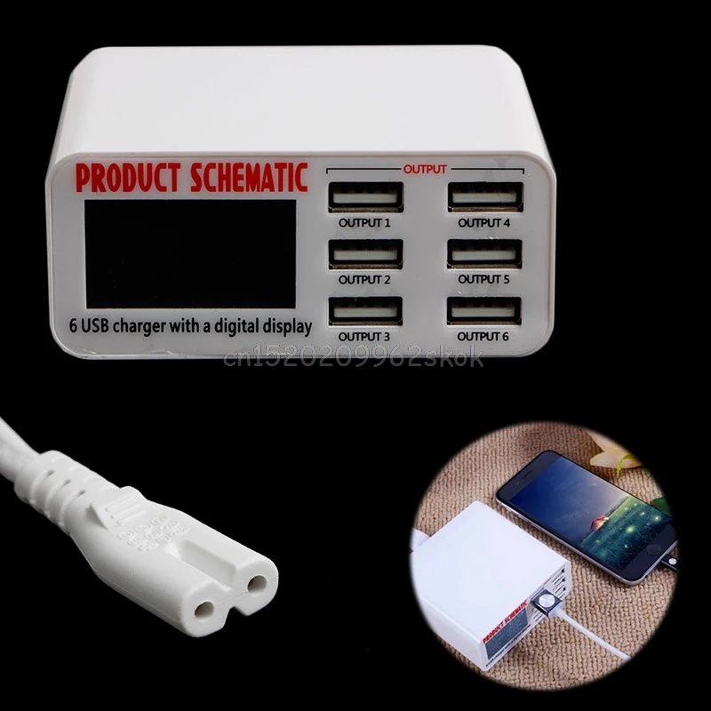 USB быстрое зарядное устройство 6A 6 2 0 3 порт концентратор настенный адаптер для