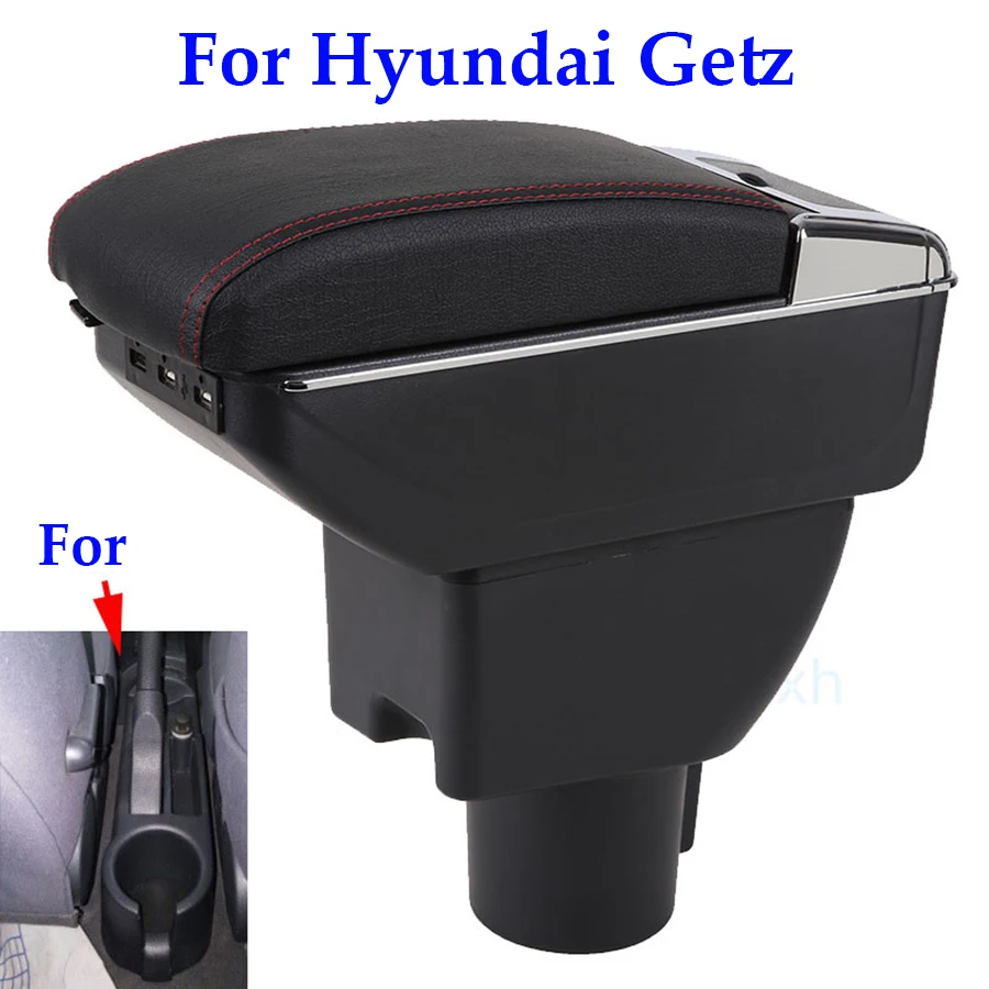 

For HYUNDAI Getz armrest box retrofit parts interior dedicated center storage accessories auto modification charging USB LED
