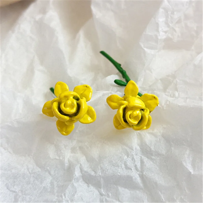 Серьги гвоздики женские трехмерные в виде цветка розы|Серьги-гвоздики| |