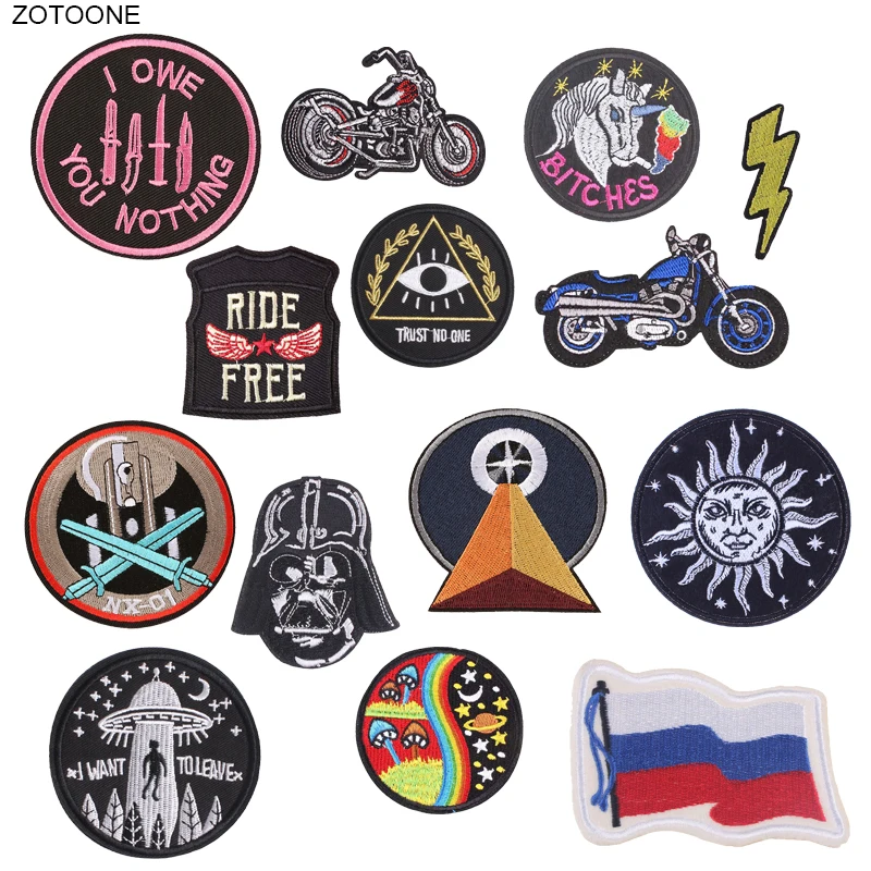 Термоклейкая круглая нашивка ZOTOONE для мотоцикла одежды наклейки с