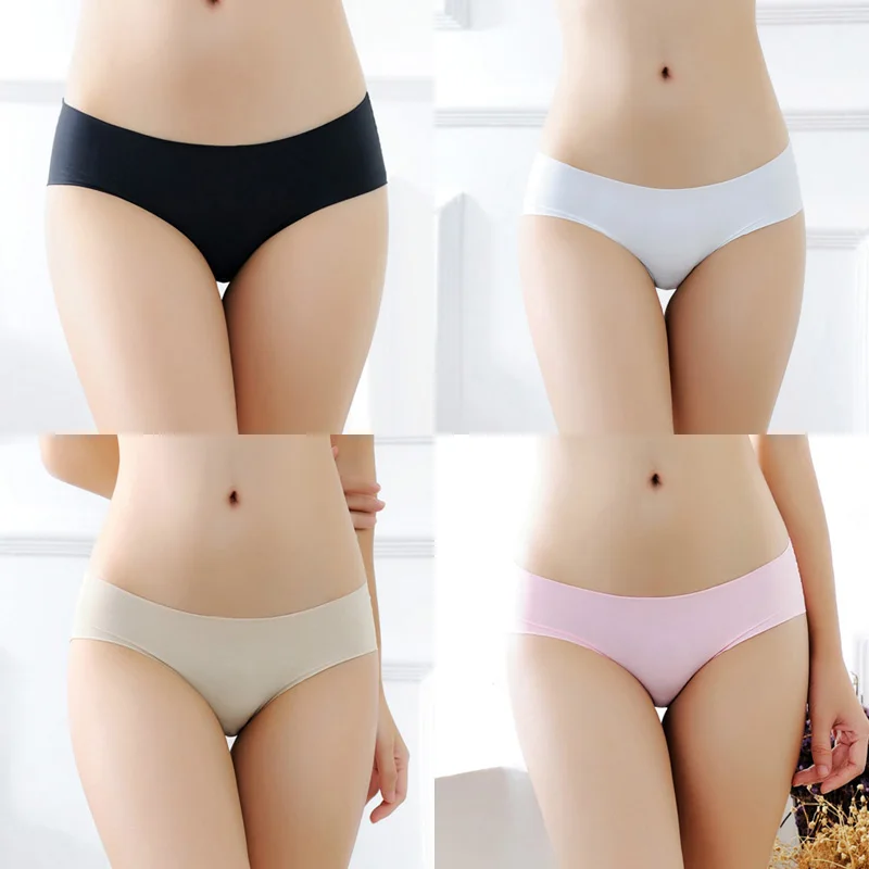 1 шт. высококачественные бесшовные однотонные ультратонкие трусики нижнее белье