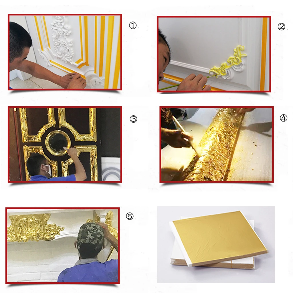 100 шт. 9x9 см имитация золотого листа листы для золочения крафт мебельная Линия