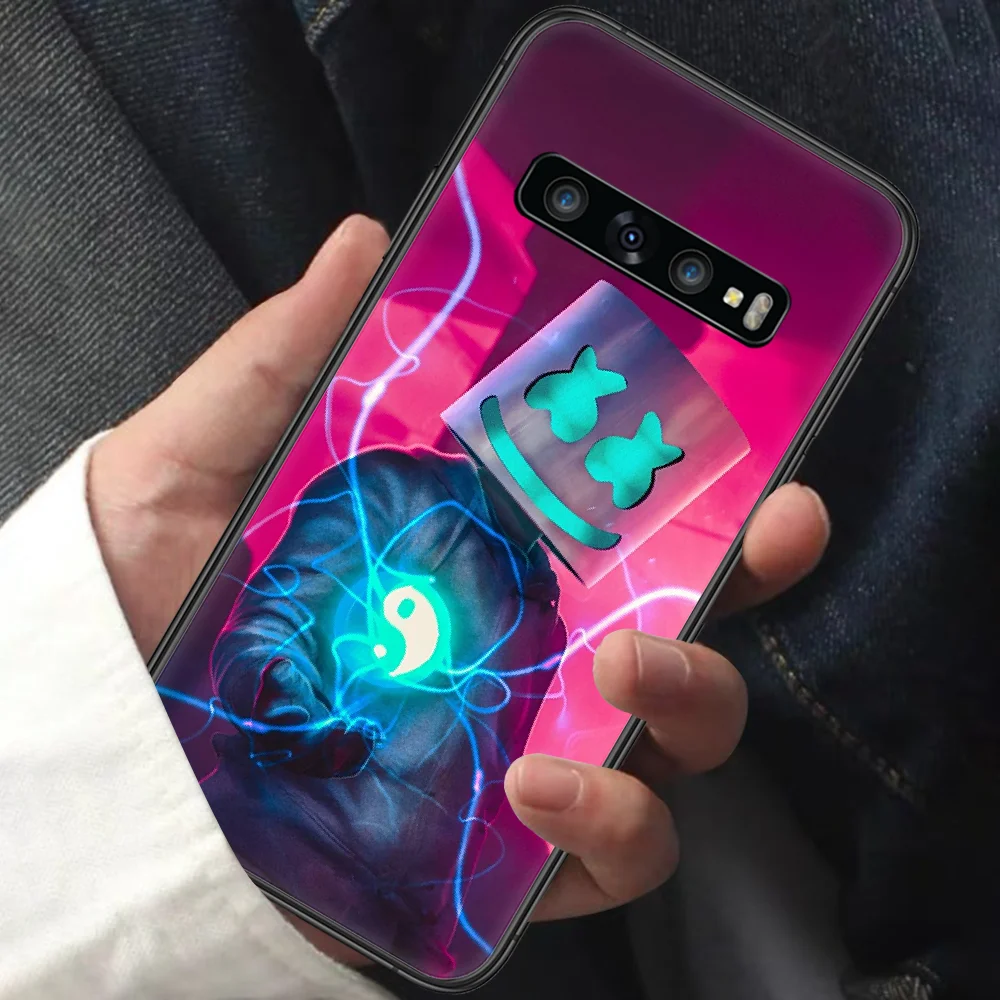 

DJ Marshmallow Phone Case for Samsung Galaxy Note S 6 7 8 9 10 E 20 Ultra Edge Plus black Prime Painting Etui Soft Bumper