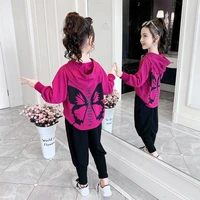new spring autumn girls cotton hoodies sports kids teenagers suit two piece%c2%a0sweatshirts pants childrens clothing sets quality
