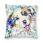 Чехол для подушки в виде австралийской овчарки, Двусторонняя Подушка для щенка-колли, чехол для автомобиля, модная декоративная подушка, чехол для дома