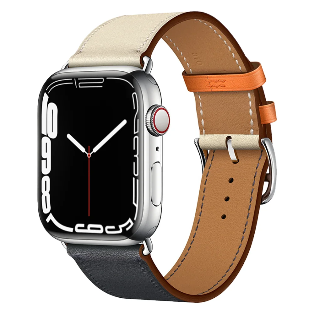Ремешок из натуральной кожи для Apple watch band 44 мм 40 45 41 42 38 браслет correa iWatch series 3 4 5 se 6 7 |