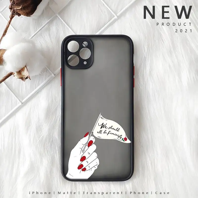 

Hand art daisy Love heart butterfly Phone Case Matte Transparent for iphone 11 12 pro mini XS XR X max 7 8 plus TPU Mobile bags