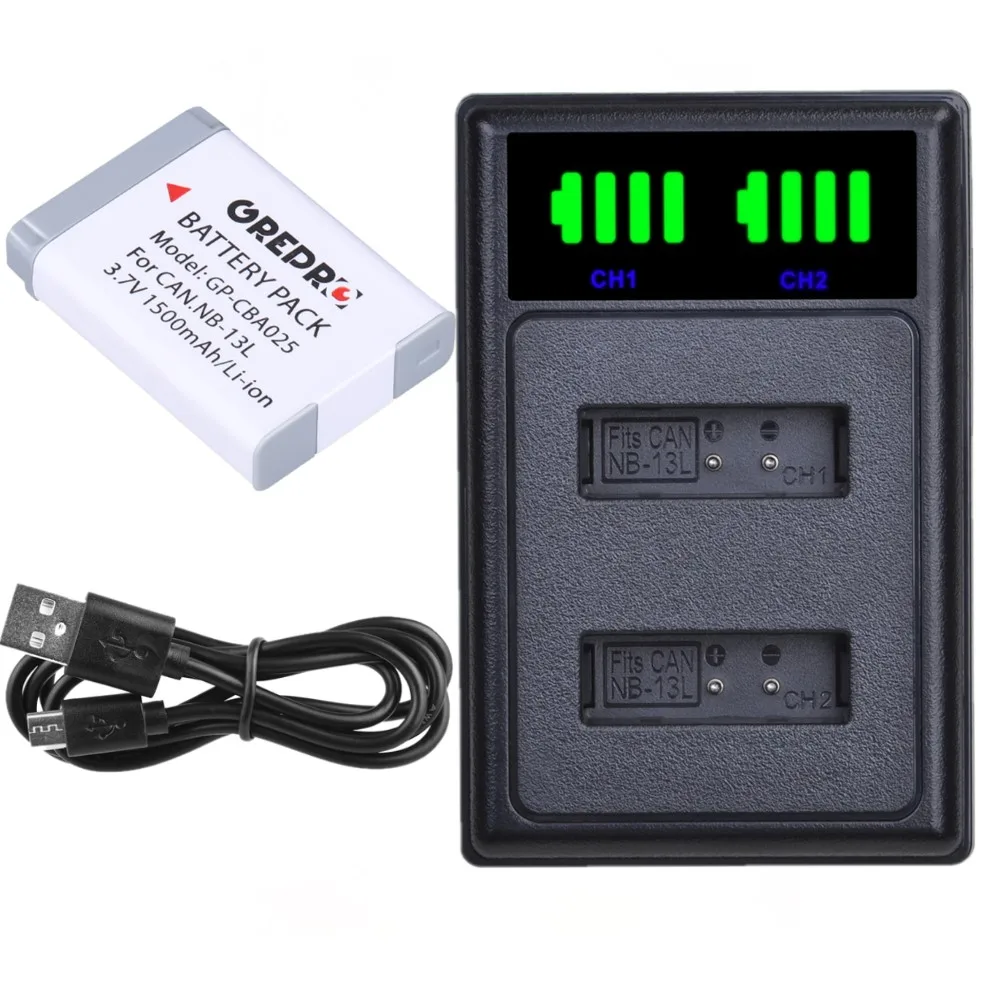 

NB 13L NB13L NB-13L Battery with Charger for Canon G7X Mark II, G1x Mark III, PowerShot SX720 HS, SX730 HS, SX740, SX620, G5 X