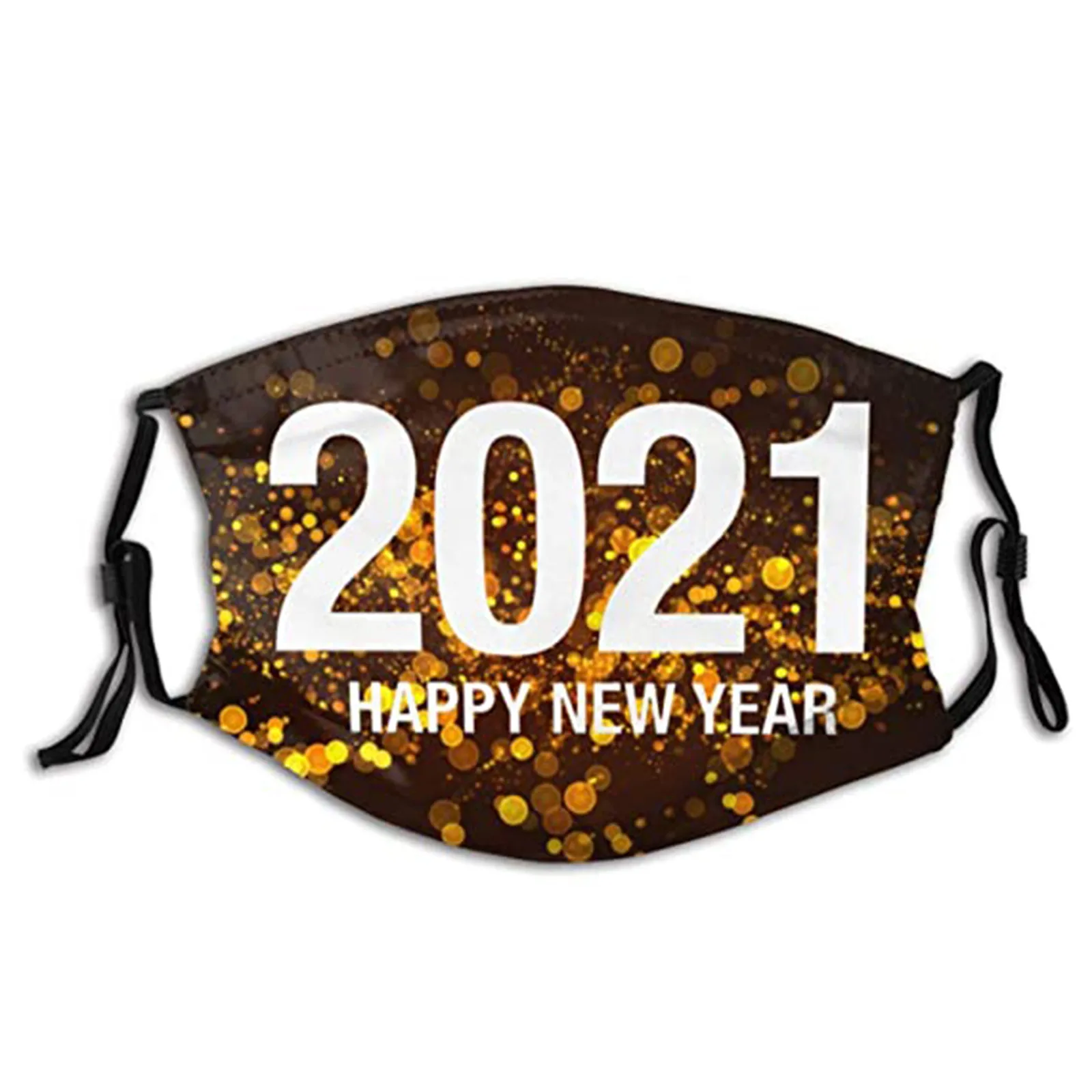 

2021 Happy New Years Adult Mask Harajuku Washable Reusable Party Mouth Cover 3ply Ear Loop Pollution Cover Face Masks C10
