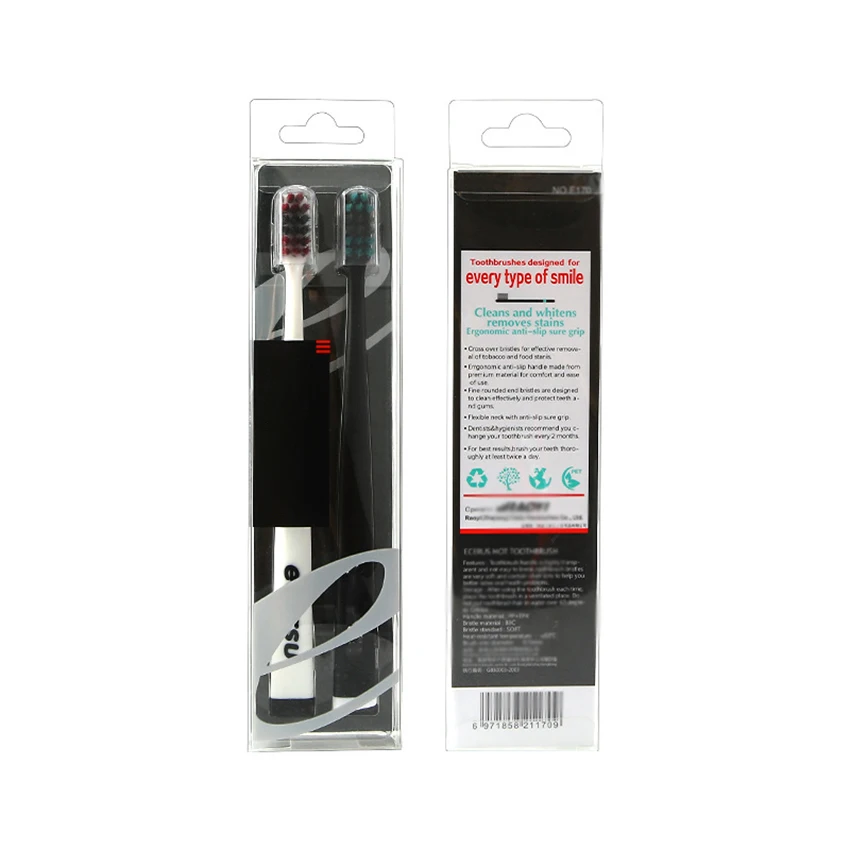 

2Pcs/set Adult Toothbrush Carbon Fiber Soft Bristles Tooth Brushes Portable Travel Oral Hygiene Care Cleaning Toothbrush