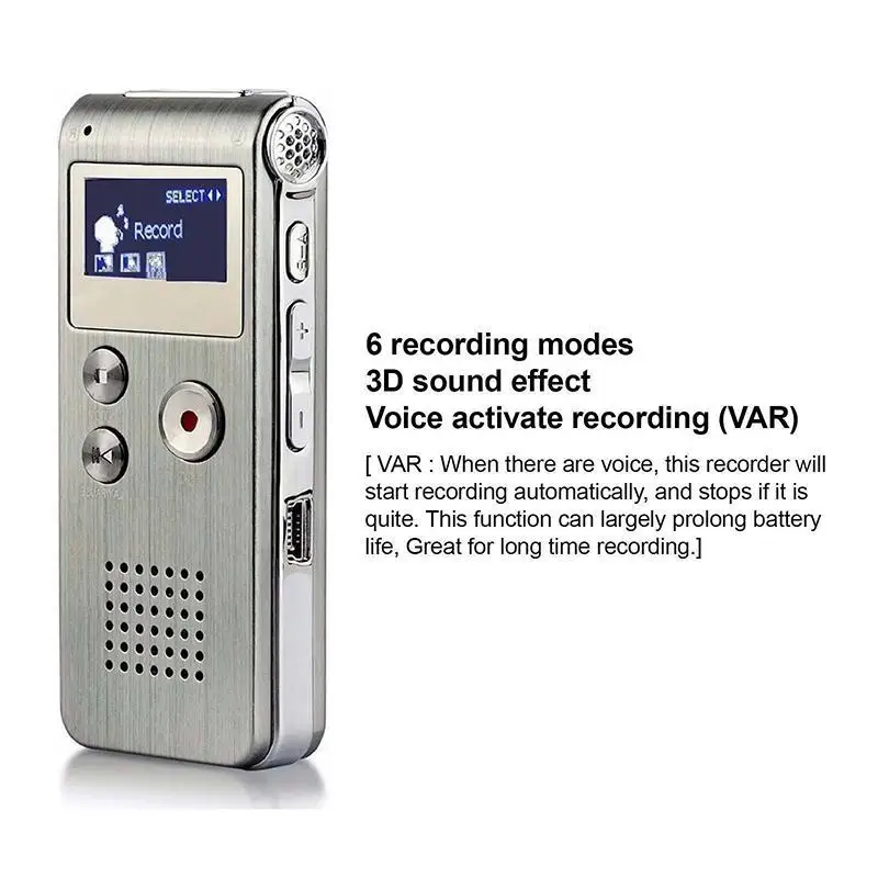 Портативный мини-диктофон Мини цифровой диктофон 8 ГБ mp3-плеер с WAV mp3-плеером -