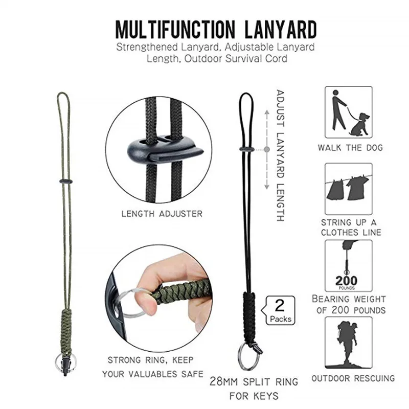 Многофункциональный Военный аварийный шнурок Паракорд Выживание Кемпинг