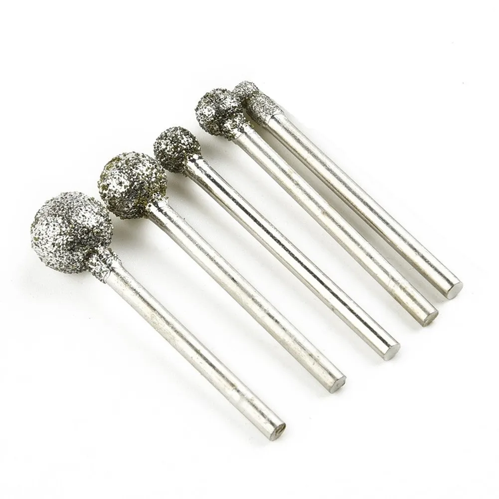 

Kit Burr Drill Bit Round Ball Drill Bits Set Tool 3mm Shank 45mm Diamond
